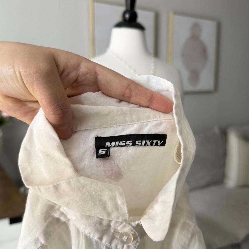 White Button-Front Blouse (Miss Sixty) - Picture 4 of 5